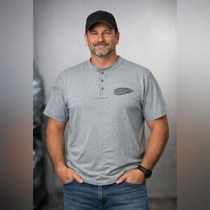 Harley-Davidson  Gray Henley Tee